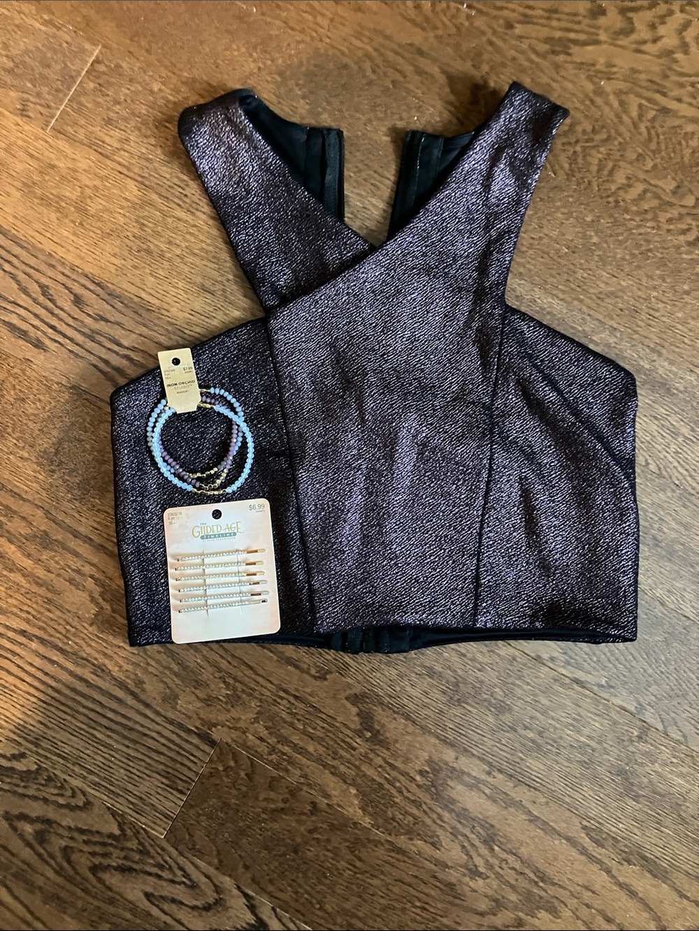 NWOT- One of a kind Metallic Plum Sleeveless Cropped Tank Top w free gift - Picture 8 of 11